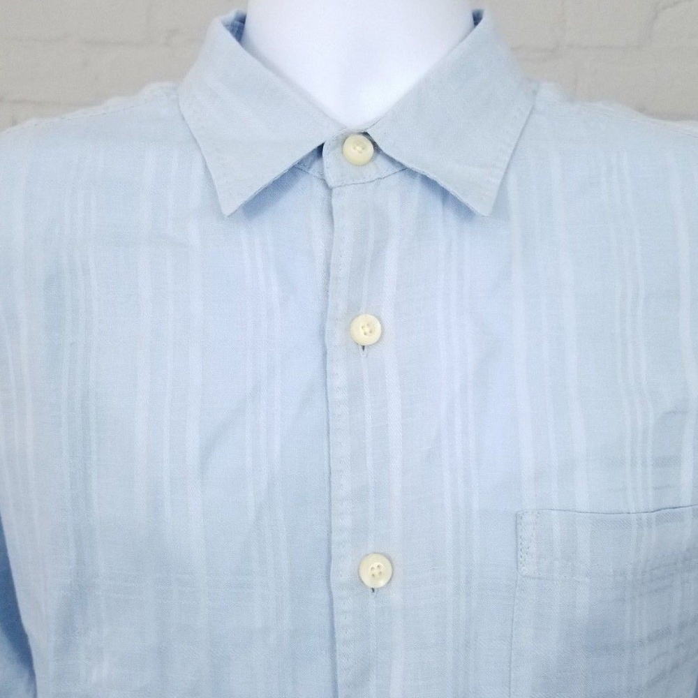 TOMMY BAHAMA Mens Button Down Blue Sz L 100% LINEN